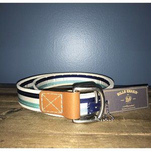 NWT Bills Khakis Striped Belts Men’s Blue / Aqua Size Large